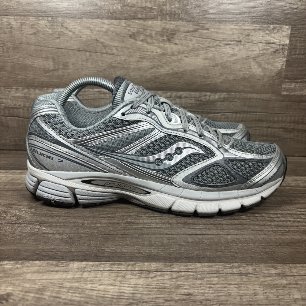 Saucony Guide 7 Silver Gray Mens US Size 9 EUR 42.5 S70936-12 Running Shoes